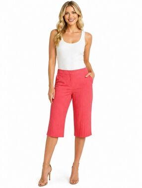 Bisou Bisou Michele Bohbot Coral Cropped Pants – Size 8 NWT